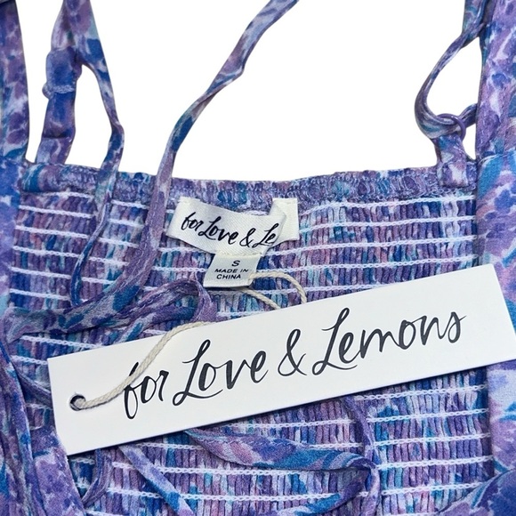 For Love & Lemons Purple Floral Mindy Maxi Dress Womens US S - Picture 5 of 8
